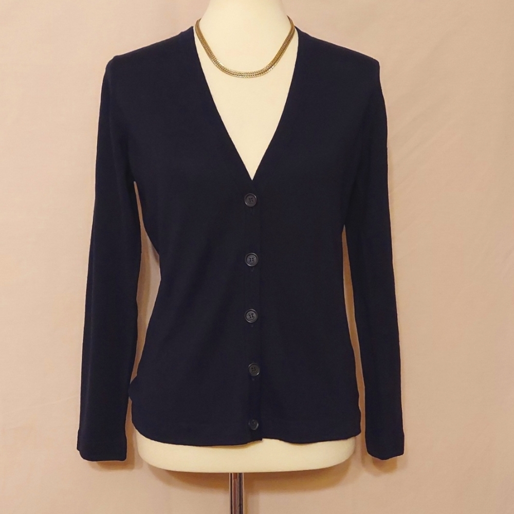 ‼️3 for $30‼️  Lufthansa Black Wool Blend V-neck Cardigan